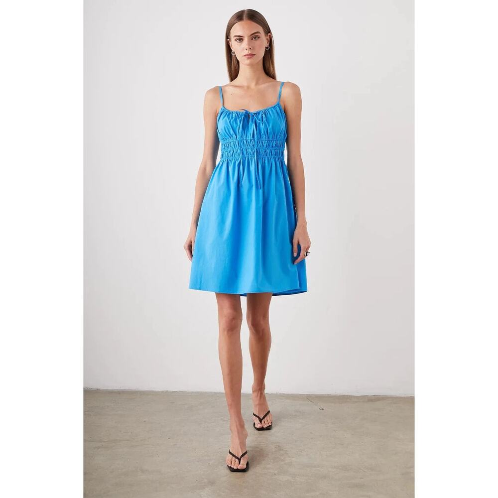 Rails Miriam Blue Smocked Waist Spaghetti Strap Mini Sun Dress Size Medium